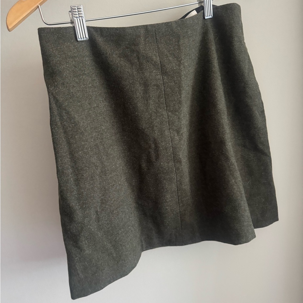 Aritzia Wilfred Wool Olive Green Mini Skirt